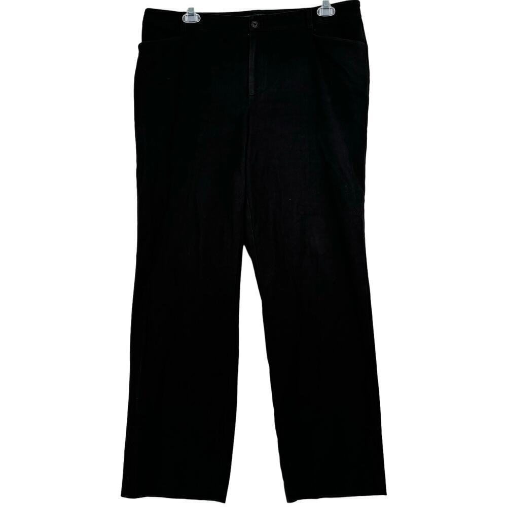 Lauren Ralph Lauren Trouser Pants High Rise Cotton Blend Stretch Black Size‎ 16